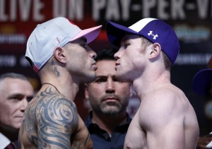 Miguel Cotto vs Canelo Alvarez PPV Weigh-in 11-20-2015 WBC Middleweight Title Miguel Cotto 153.5 vs. Canelo Alvarez 155 photo Credit: WILL HART