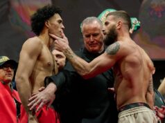 More Face-off Fury: Benavidez, Plant get into altercation after stepping off scale.