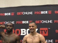 VIDEO: Pro Box Weigh In (Ricardo Salas vs Kent Cruz) for April 5th card in Philadelphia