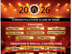 ATLANTIC CITY BOXING HALL OF FAME ANNOUNCES CLASS OF 2026