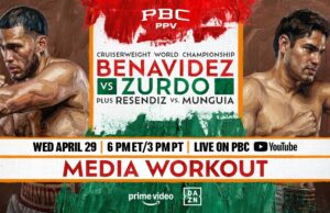 VIDEO: Benavidez vs. Zurdo MEDIA WORKOUT LIVE STREAM